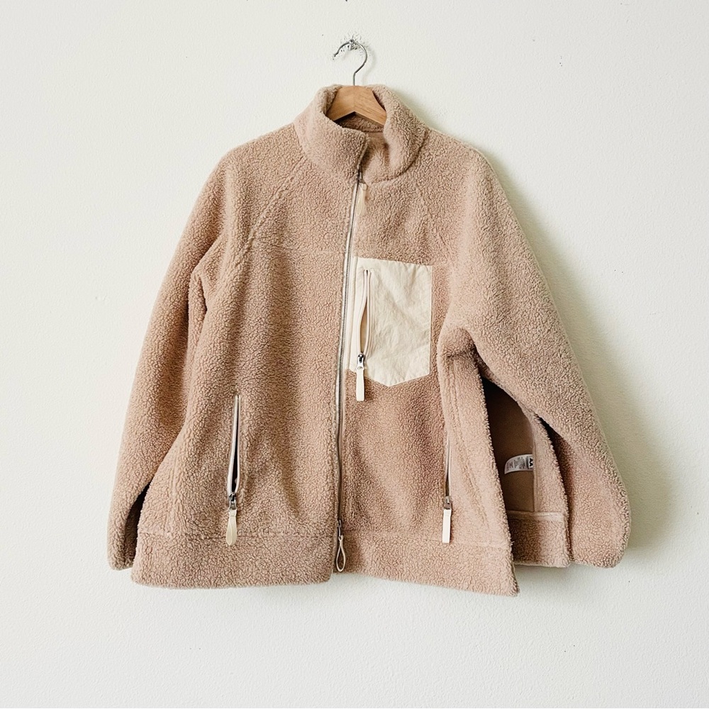 ROUCHA LARGE Tubke Teddy Bear Fleece jacket in Ecru beige